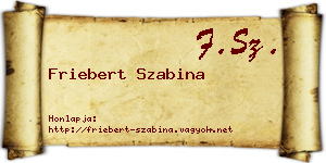 Friebert Szabina névjegykártya